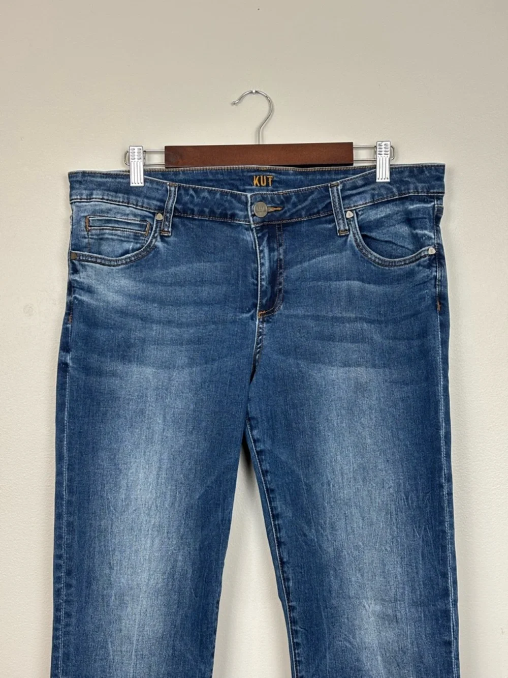 Kut From The Kloth Jeans Womens 12 Blue Boyfriend Mid‎ Rise Med Wash Denim